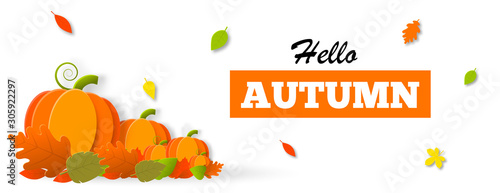 Hello autumn banner