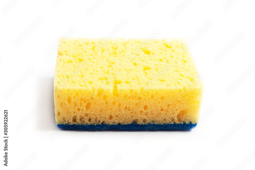 Sponge for washing dirt and cleaning on a white background, isolate. Cleaning supplies on white background. Sponge for washing dirt and cleaning on a white background, isolate. Cleaning supplies on white background.