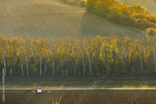 Autumn in Moravia Fields in Czech Republic near Brno with beautifull colors