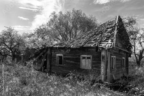 Wallpaper Mural Abandoned and ruined wooden house in the village Torontodigital.ca