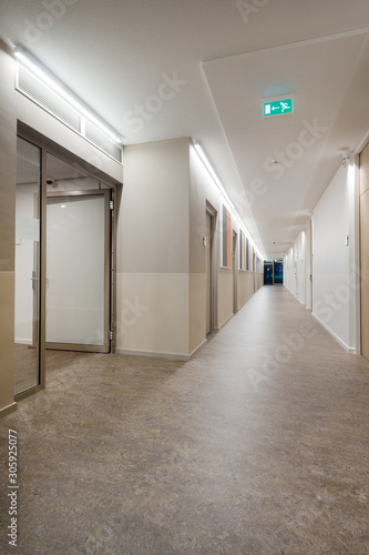 Modern Dutch architecture. Netherlands. Interior design. Corridor.