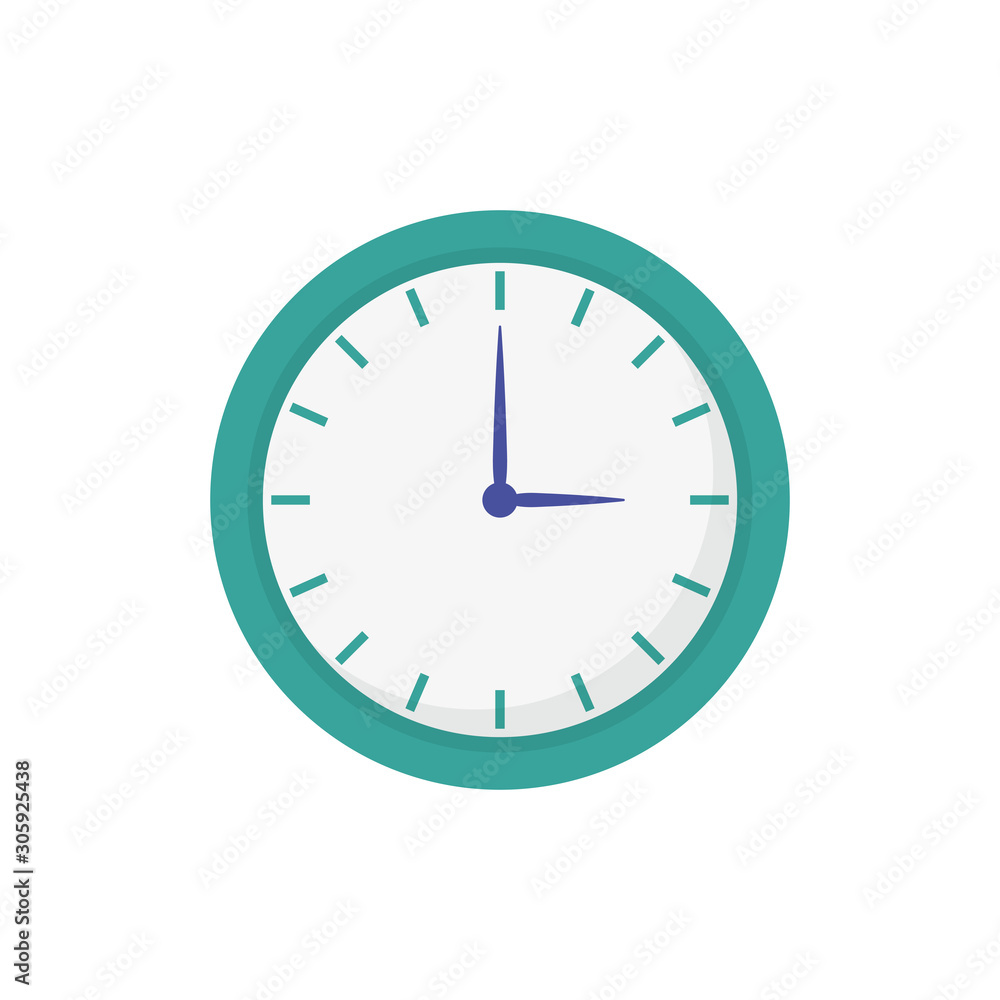round clock time hour icon on white background round clock time hour icon on white background