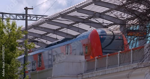 Ground trains of the metro at one of the stations