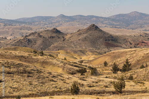 Views of the arid landscape of Painted Hills
