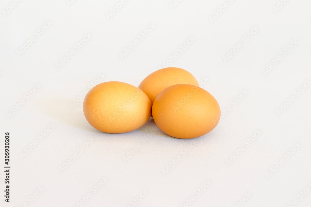 three eggs isolated on white background three eggs isolated on white background