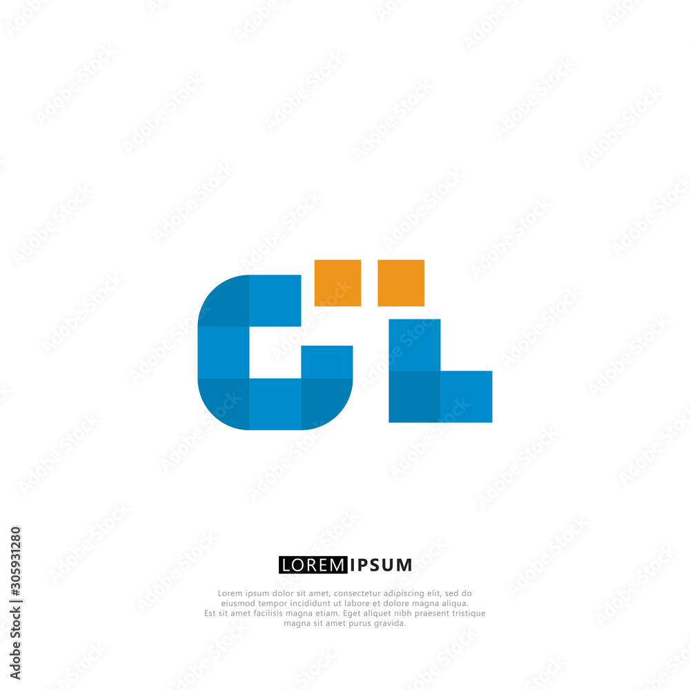 GL G L Logo Monogram with Blue and yellow Colors. modern letter logo design GL G L Logo Monogram with Blue and yellow Colors. modern letter logo design
