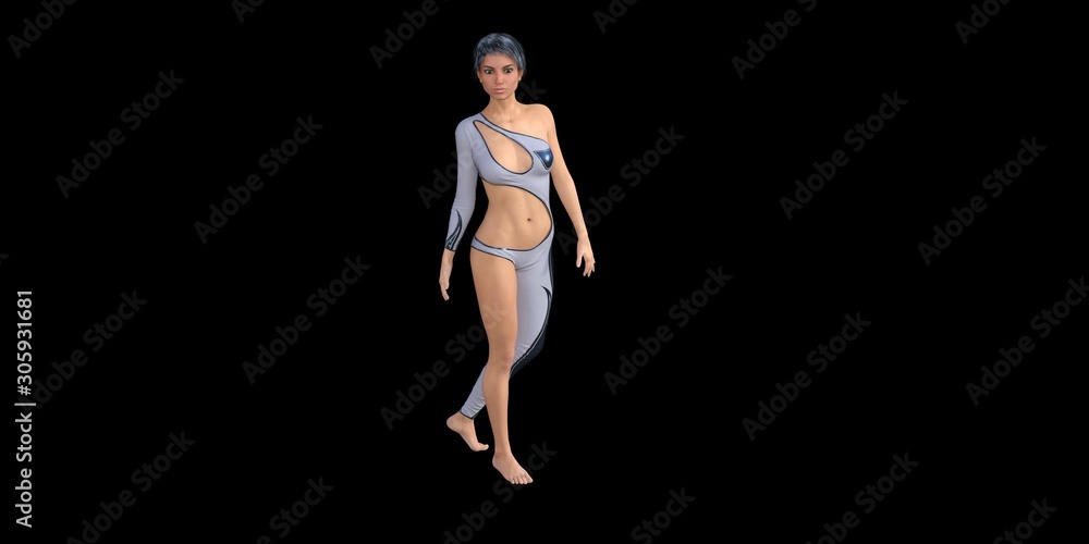 3D People: A summer woman