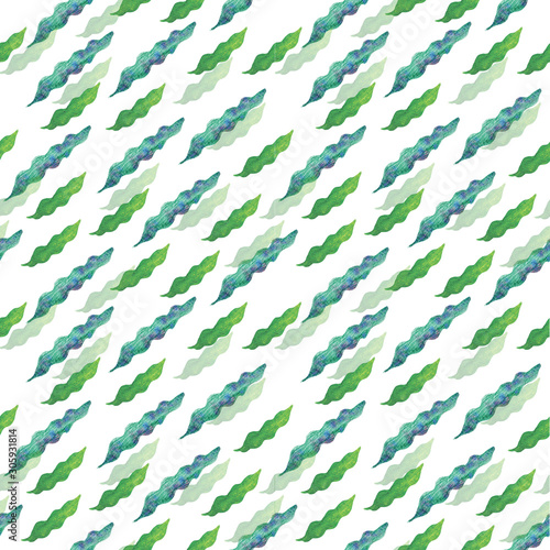 watercolor pattern seaweed kelp collected in a set