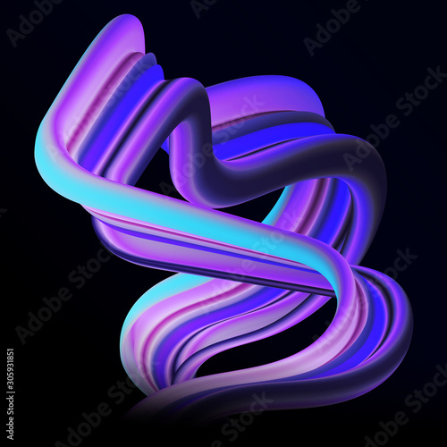 Colorful 3D Flow Dynamic Curved Wave.