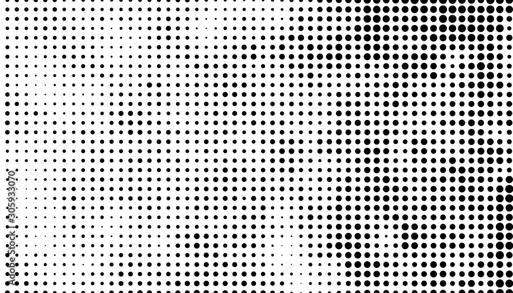 The texture of halftone. Abstract background of black dots on white