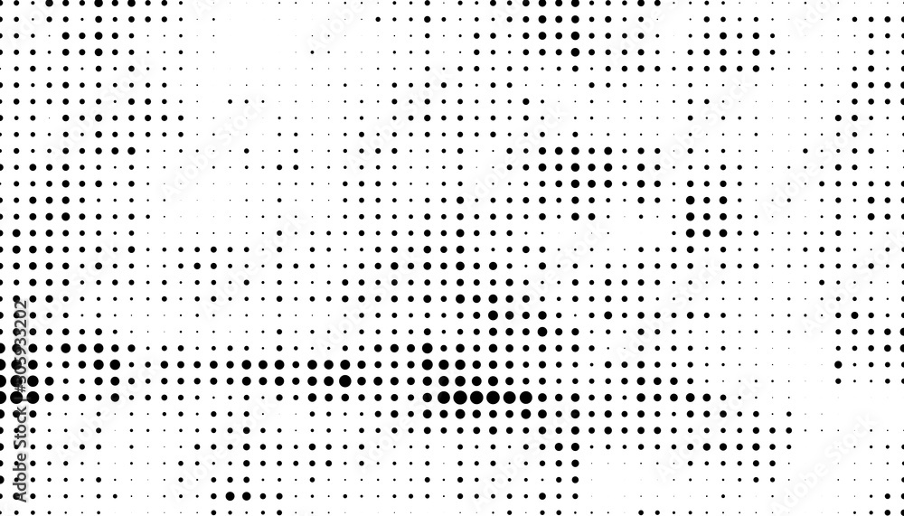 The texture of halftone. Abstract background of black dots on white