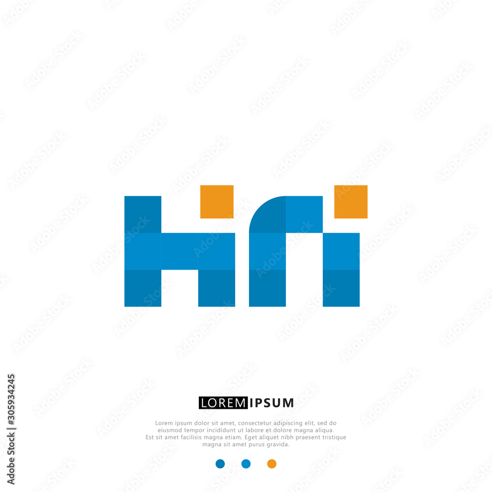 HN H N Logo Monogram with Blue and yellow Colors. modern letter logo design HN H N Logo Monogram with Blue and yellow Colors. modern letter logo design
