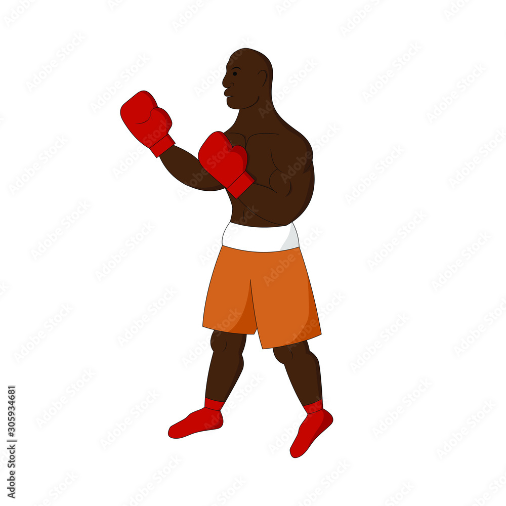 Boxer. Vector illustration. Fighter. Flat style. Boxer. Vector illustration. Fighter. Flat style.