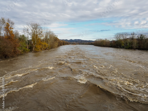 Large river flood