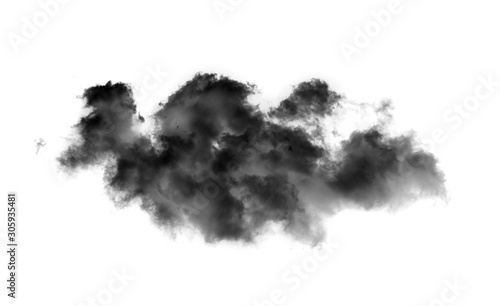 black smoke or clouds isolated on black background