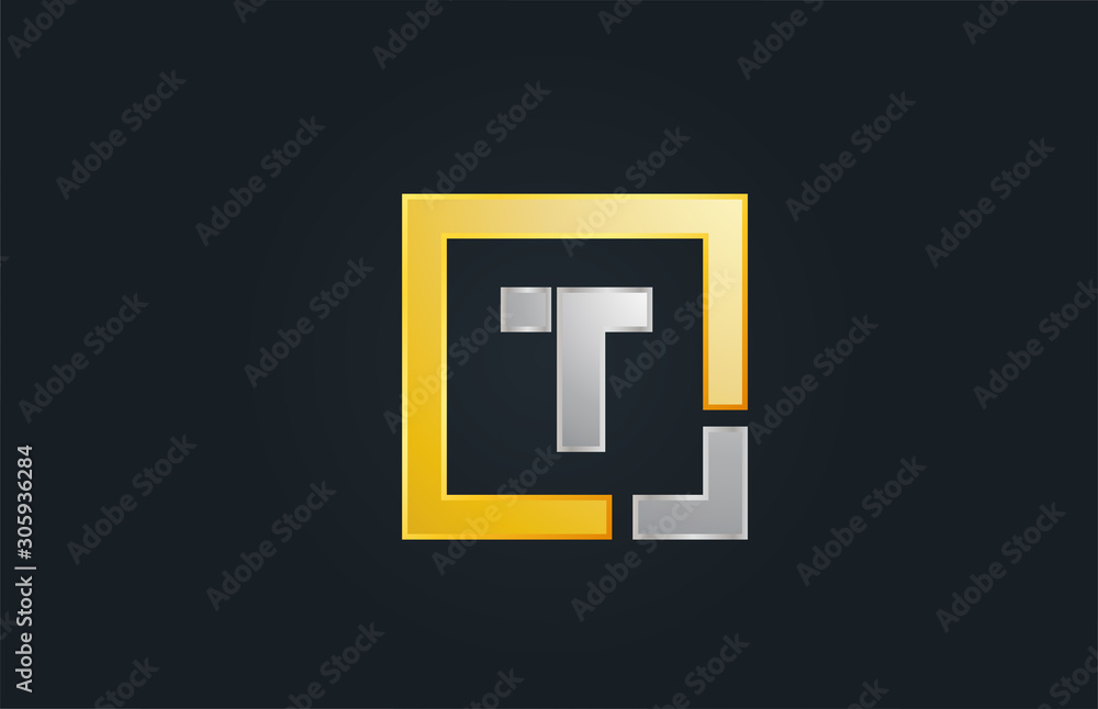 gold silver metal letter T alphabet logo design icon for business gold silver metal letter T alphabet logo design icon for business