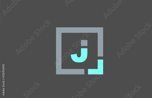 grey letter J alphabet logo design icon for business