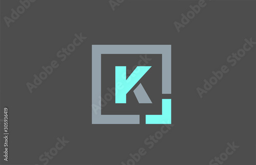 grey letter K alphabet logo design icon for business photo