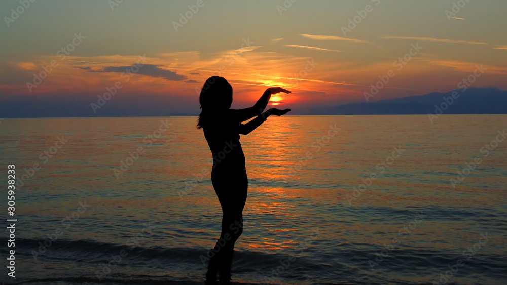 silhouette of woman at sunset 2