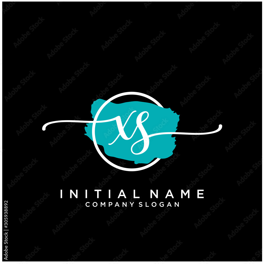 Obraz premium XS Initial handwriting logo design with brush circle. Logo for fashion,photography, wedding, beauty, business