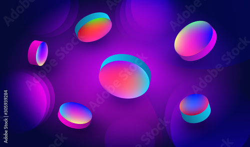 Colorful Background with Fluidity Objects.