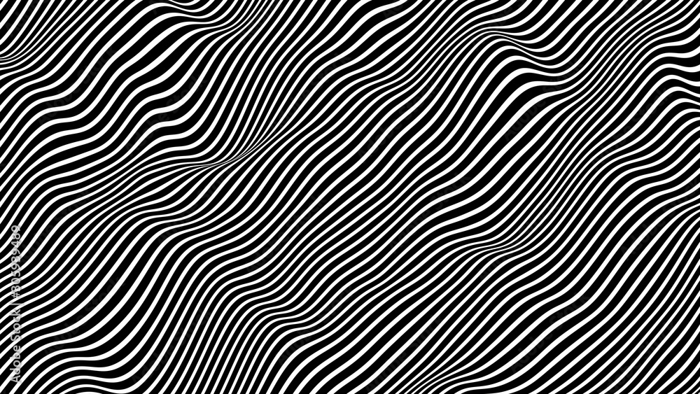 Naklejka Abstract Morphing Diagonal White Lines - 3D Rendering