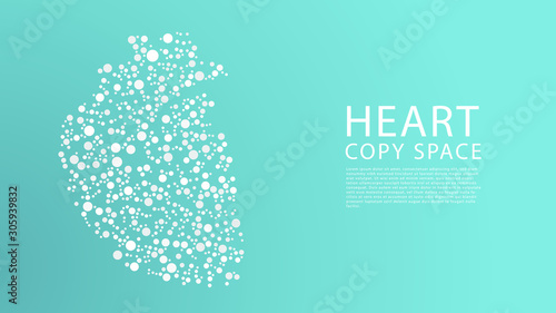 Abstract image of a human heart in the form of a dots, Illustration vector. 