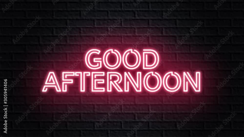 red neon video animation good afternoon red neon video animation good afternoon