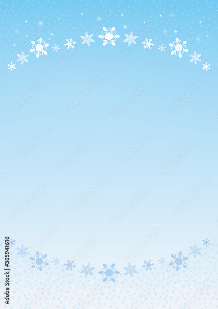 Fototapeta premium 爽やかな雪の結晶 背景素材