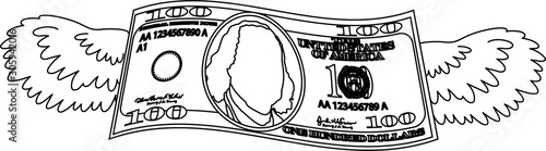 Feathered Deformed 100 dollors note outline