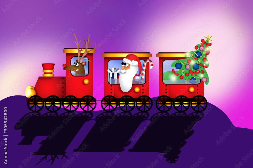 Naklejka premium Happy Christmas and a Happy New Year card