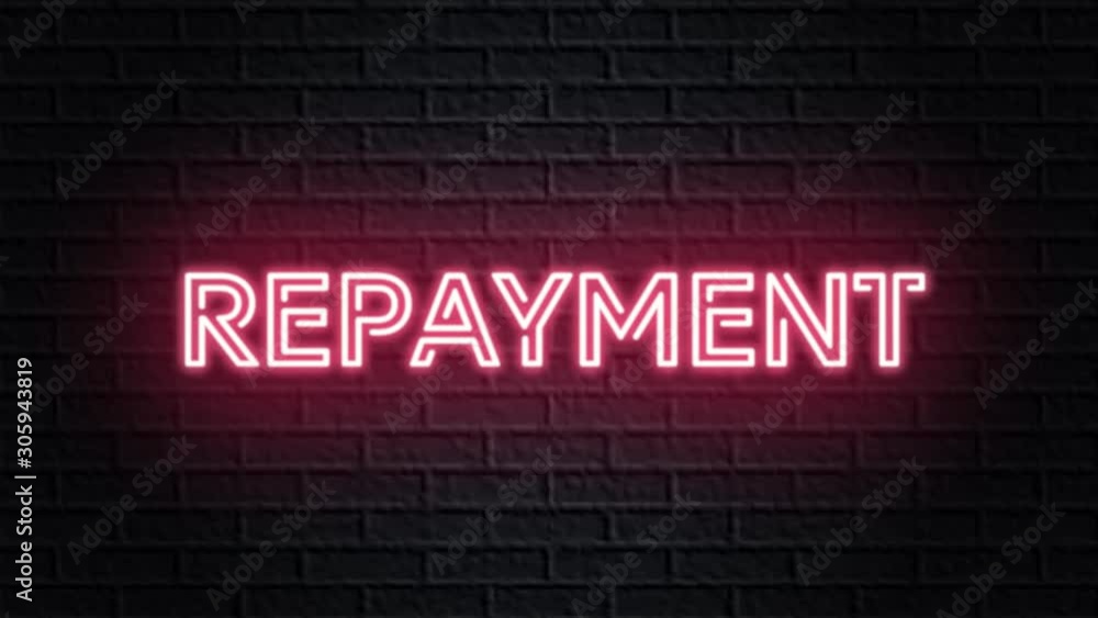 red neon video animation repayment red neon video animation repayment