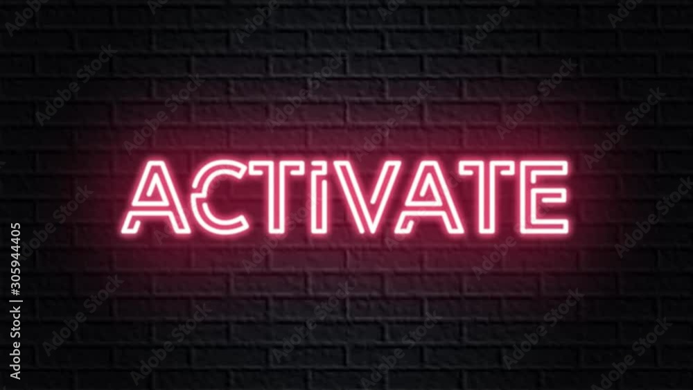 red neon video animation activate red neon video animation activate