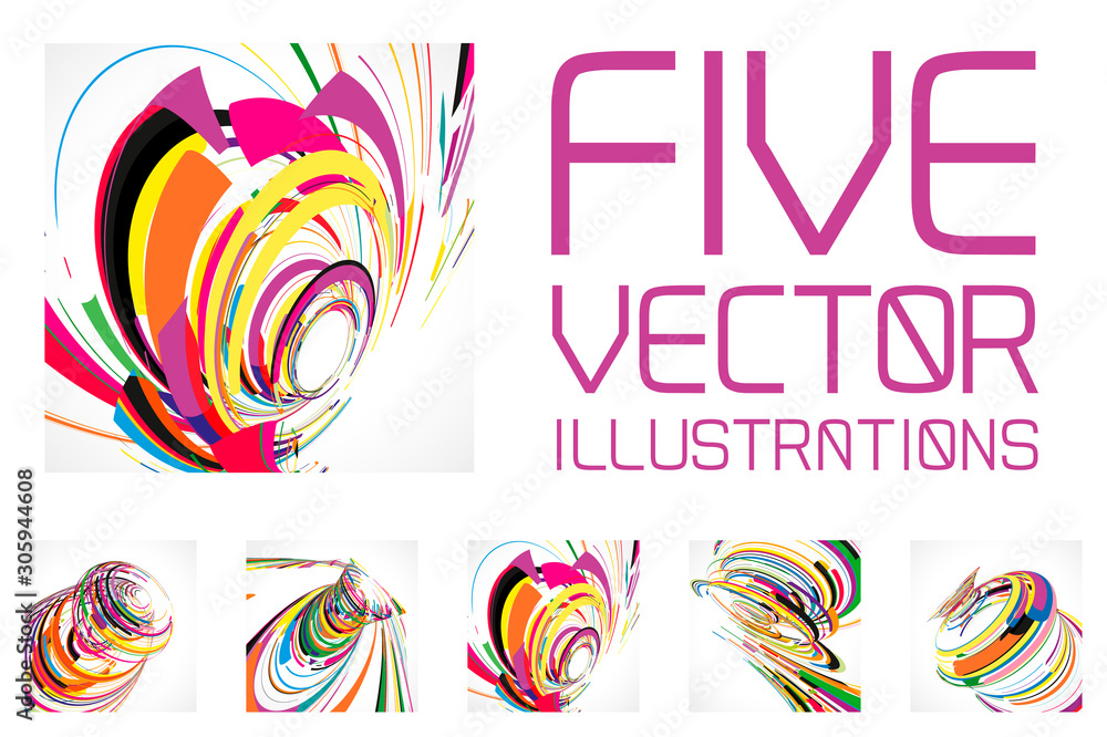 Fototapeta premium Futuristic abstract shape illustrations