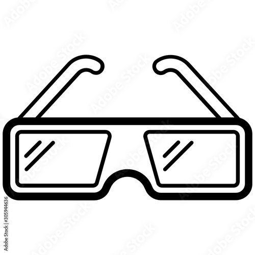 digital stereoscopic projection glasses for watching 3D films in theaters vector icon design