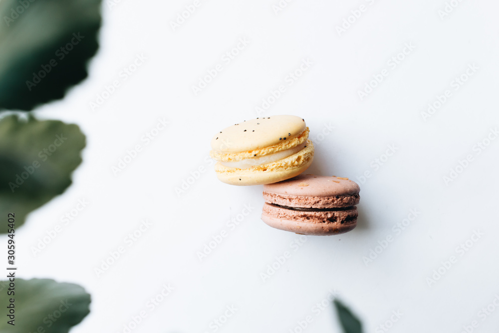 Composition of delicious colorful macaroon Composition of delicious colorful macaroon