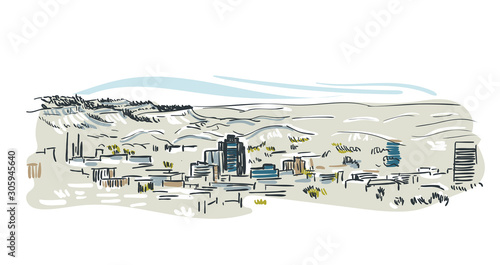 Billings Montana usa America vector sketch city illustration line art photo