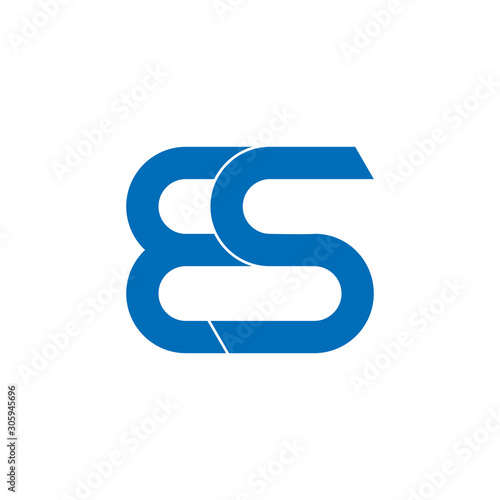 letter es linked curves logo vector