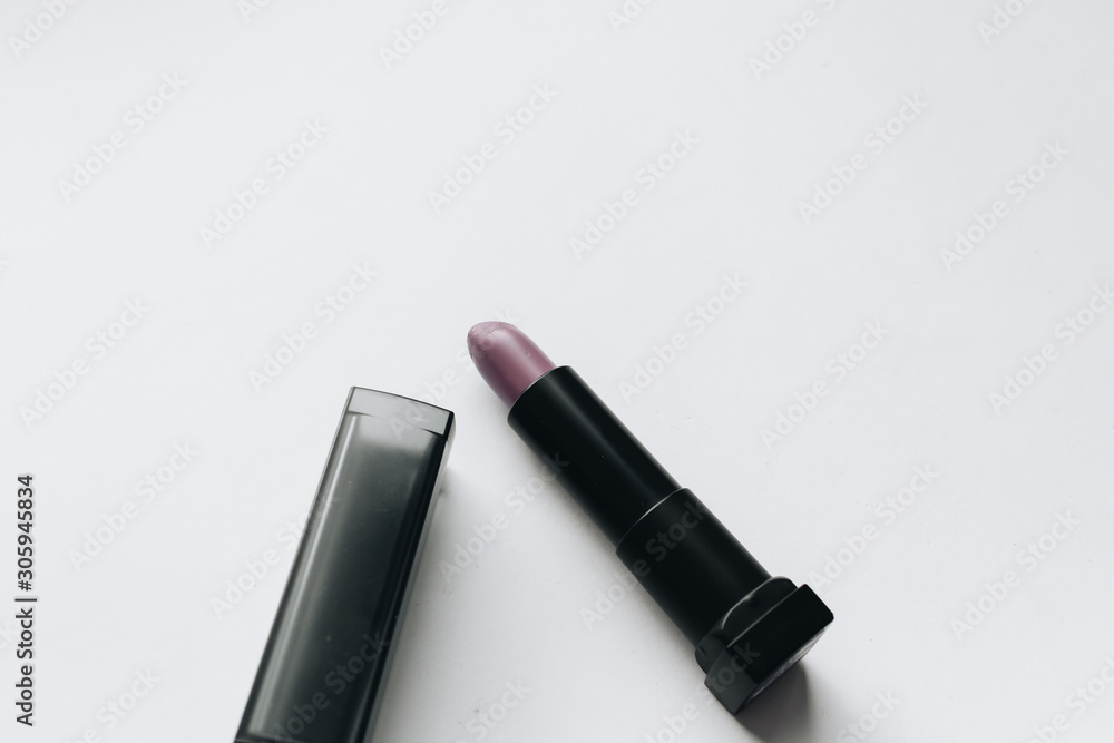 Collection of lipsticks on white background Collection of lipsticks on white background