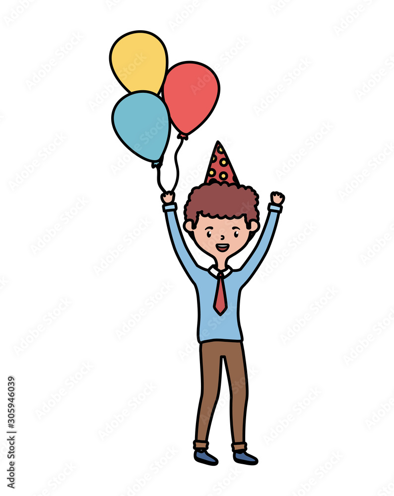 Man with happy birthday balloons vector design Man with happy birthday balloons vector design