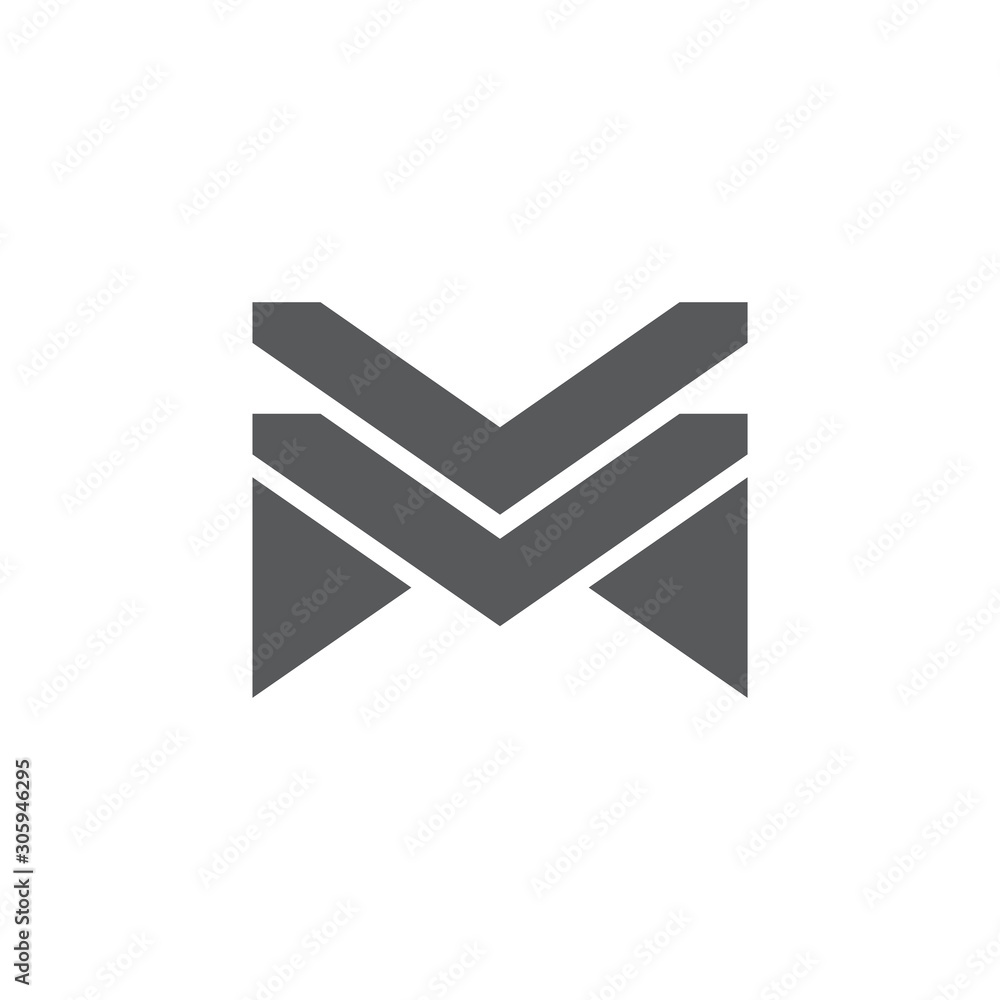 letter m stripes geometric logo vector letter m stripes geometric logo vector