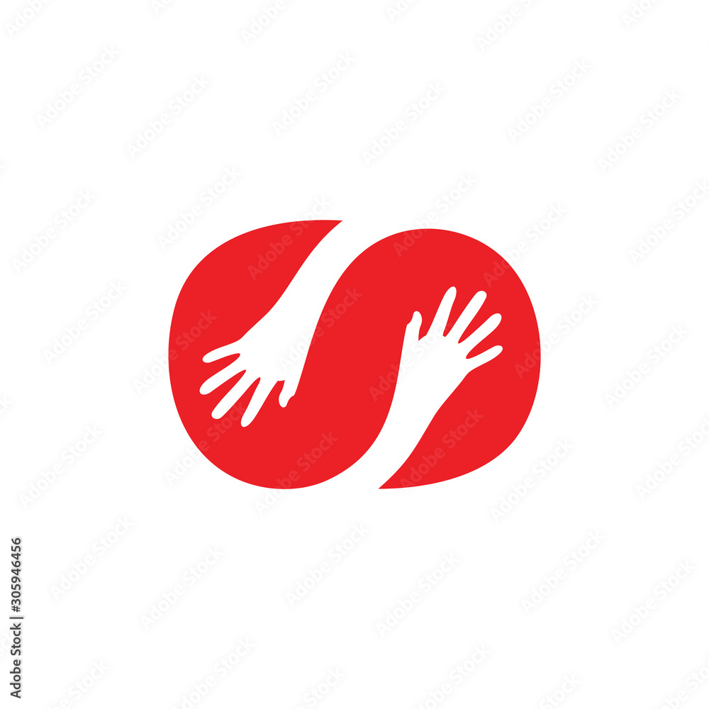 Obraz premium two hand care motion design logo vector