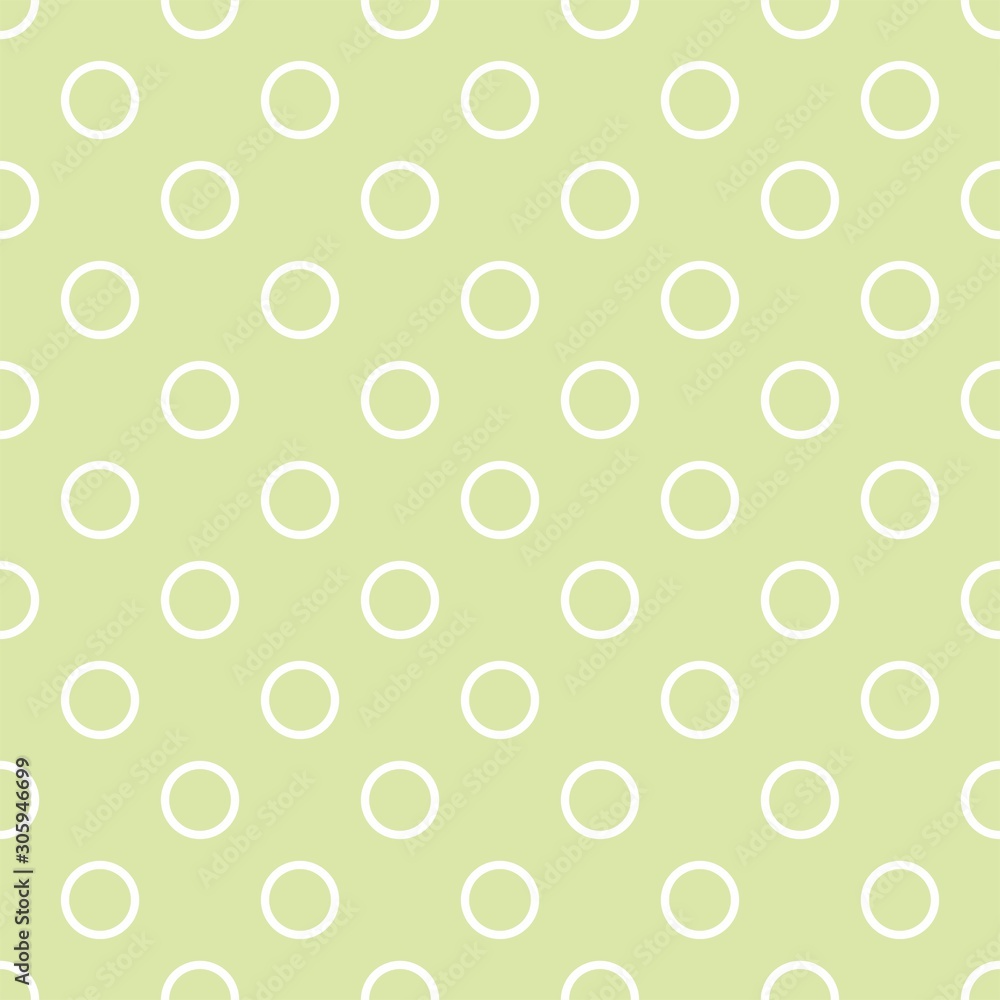 Seamless vector pattern with polka dots on fresh grass green background
