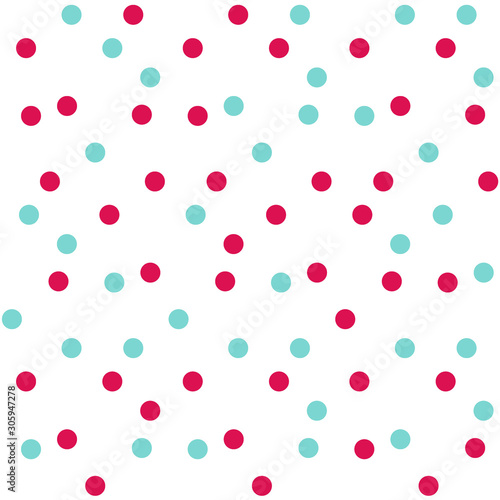 Fototapeta Naklejka Na Ścianę i Meble -  Classic baby color background random dots polka seamless pattern