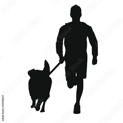 The Dog And His Master Silhouette