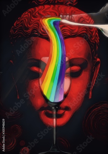 Amrita, buddha, buddismo, arcobaleno, meditazione, yoga photo