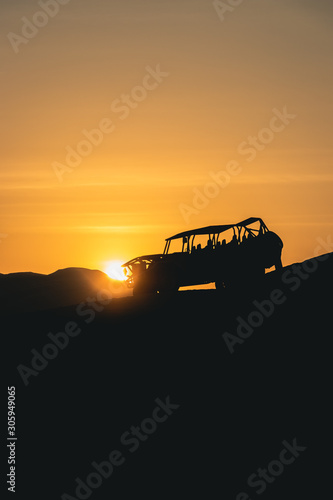 Sonneuntergang in Huacachina, Peru