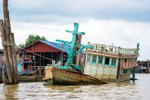 Ruined Fishing boat Thailand photo