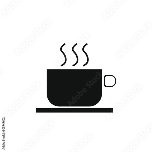 coffee cup icon vector with simple lines