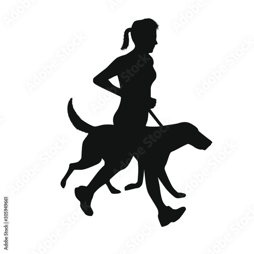 The Dog And His Master Silhouette